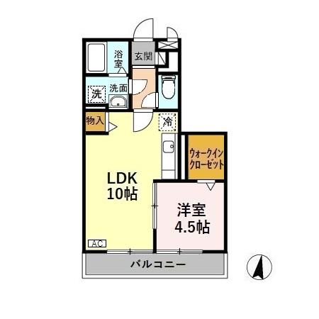 新潟市西区五十嵐２の町のアパートの間取り