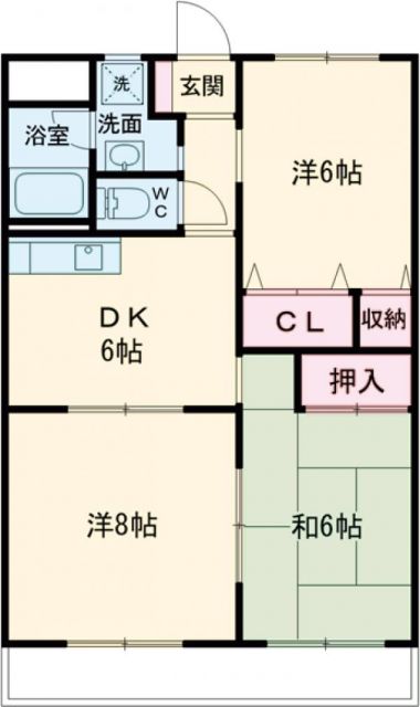 蒲郡市竹谷町のマンションの間取り