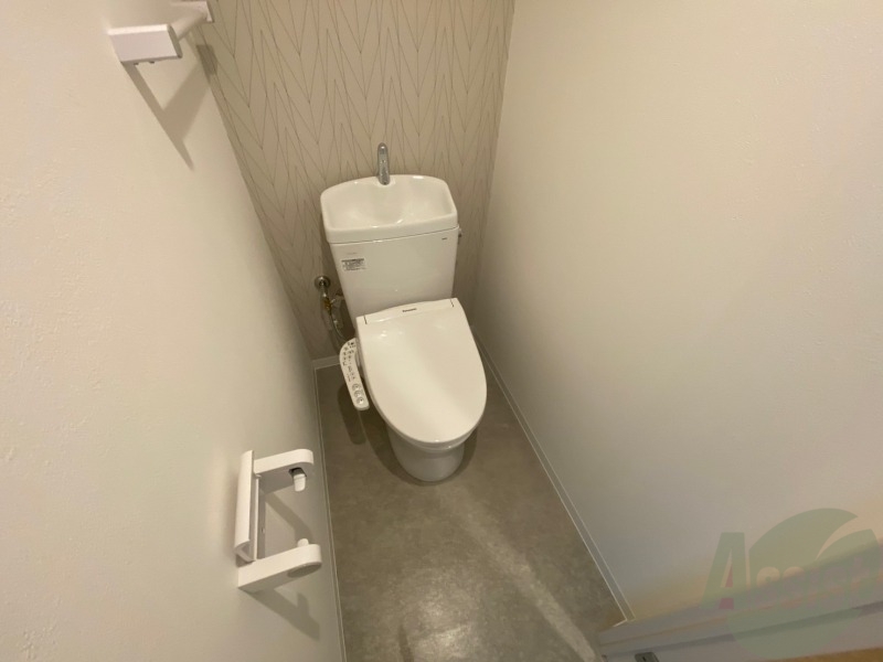 トイレ　ウォシュレット機能がついたトイレ。安心して使用できますね。