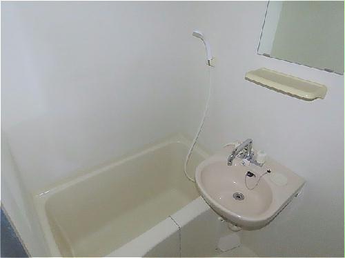 バス・シャワールーム　洗面台とユニット式のお風呂です