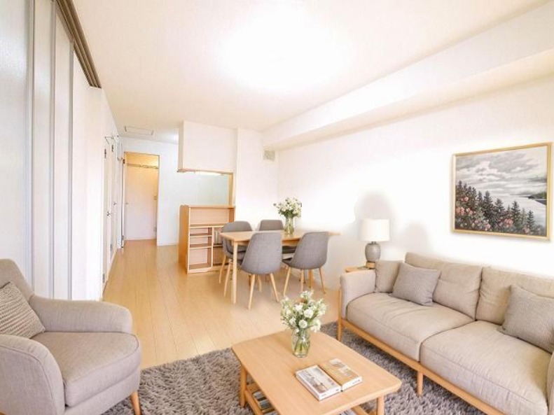 居室・リビング　CGで家具等を配置したもので家具等は含まれません