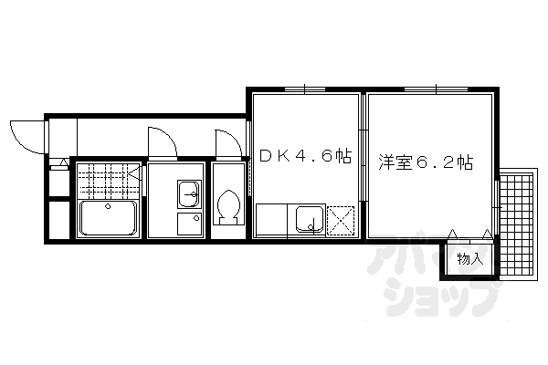 地下鉄烏丸線 北大路駅 徒歩9分 2階建 築18年の間取り写真