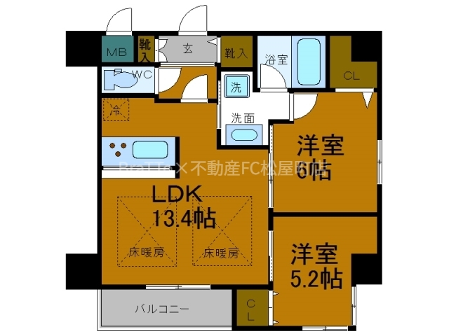 地下鉄長堀鶴見緑地線 玉造駅 徒歩8分 7階建 築10年の間取り写真