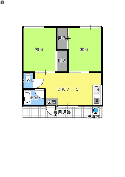 仙台市青葉区堤町のアパートの間取り