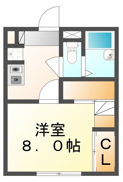 府中市府川町のアパートの間取り