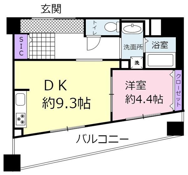 生駒市山崎新町のマンションの間取り