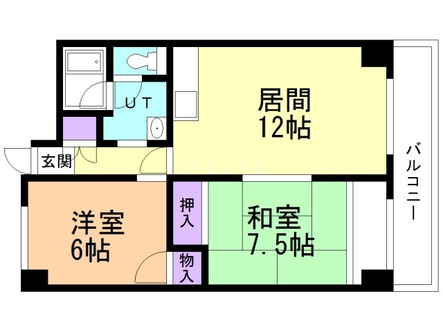 札幌市厚別区厚別中央二条のマンションの間取り