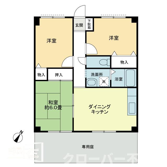 丸亀市津森町のアパートの間取り