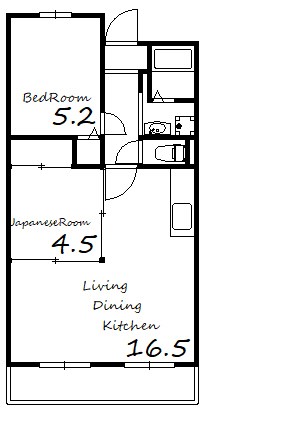 姫路市飾磨区三和町のマンションの間取り