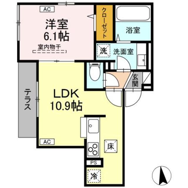 八王子市万町のアパートの間取り