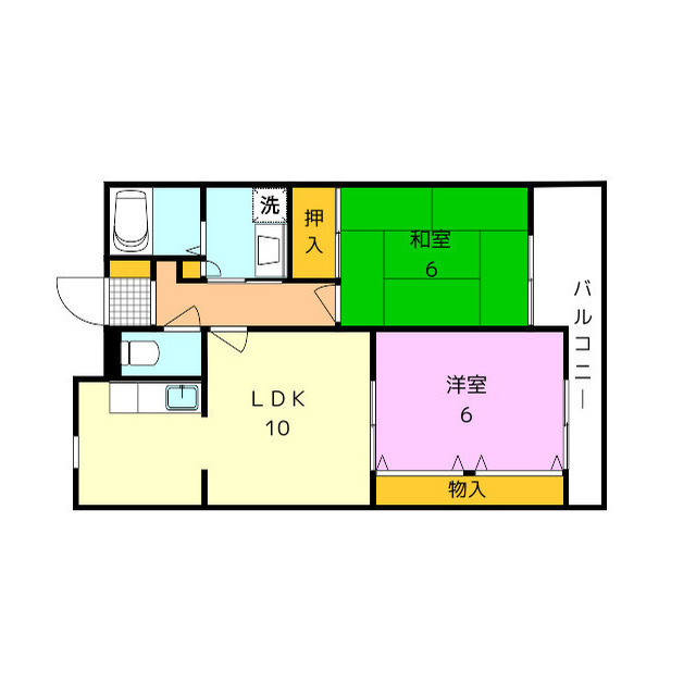 大阪市平野区瓜破西のマンションの間取り