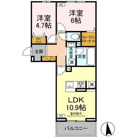 松戸市小金原のアパートの間取り