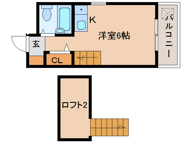 奈良市西大寺新町のマンションの間取り