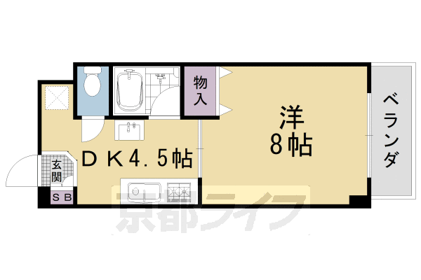 京都市南区東九条南河辺町のマンションの間取り