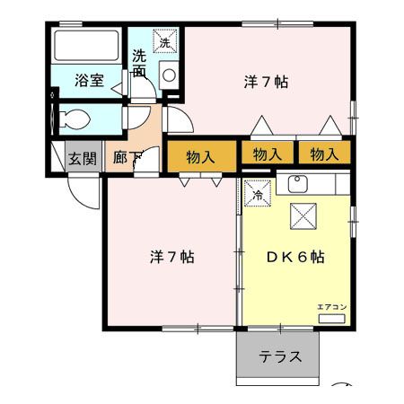 伊勢市村松町のアパートの間取り