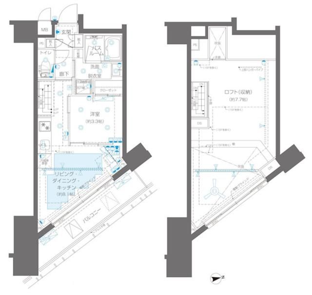 新宿区新宿のマンションの間取り