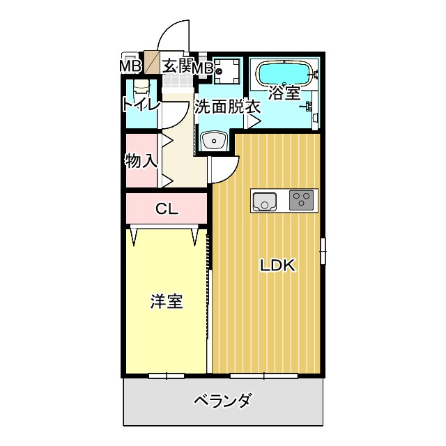 福山市高西町川尻のマンションの間取り