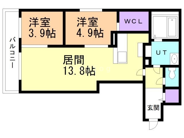 千歳市春日町のマンションの間取り