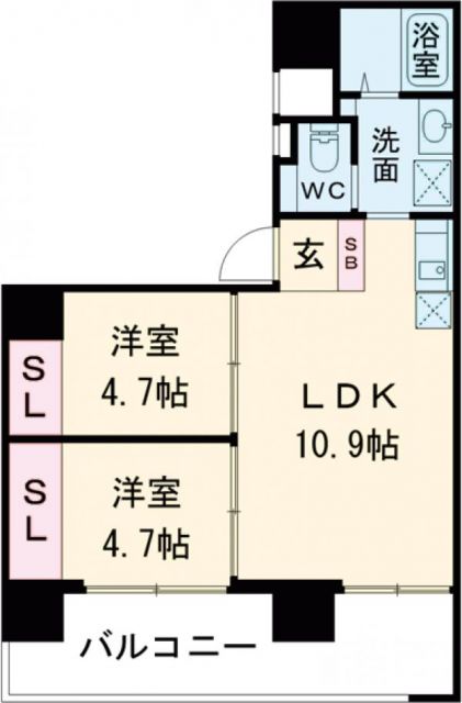 尾上町新築賃貸マンションの間取り