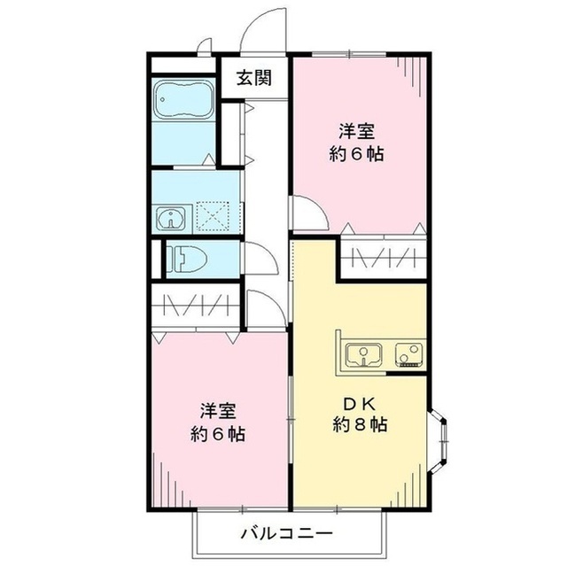 守谷市久保ケ丘のアパートの間取り