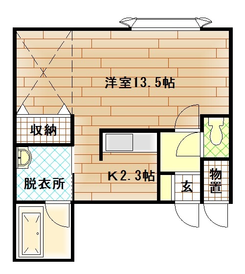 旭川市新富二条のアパートの間取り