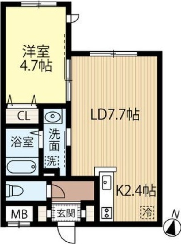 札幌市東区北二十一条東のマンションの間取り