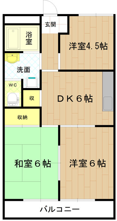 伊勢市楠部町のアパートの間取り