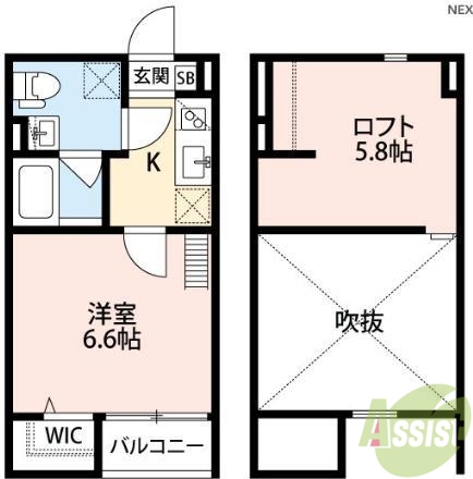 神戸市長田区浜添通のアパートの間取り