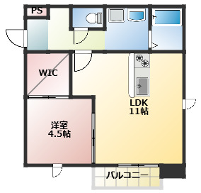 春日井市町屋町のアパートの間取り