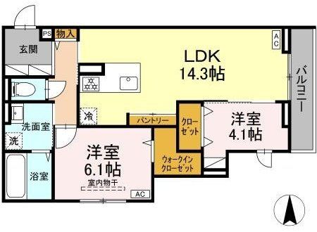 横浜市港北区菊名のアパートの間取り