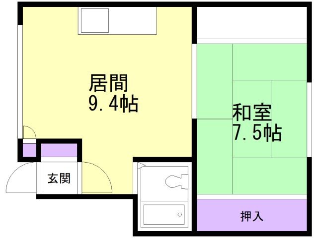 苫小牧市栄町のアパートの間取り