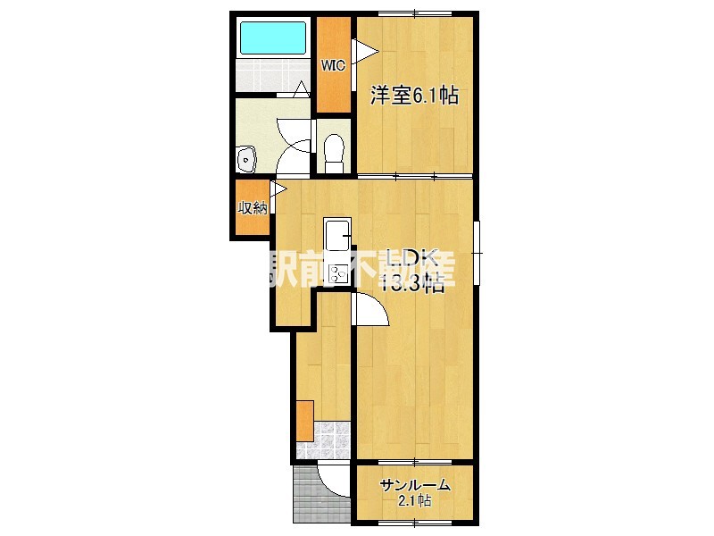 朝倉郡筑前町下高場のアパートの間取り