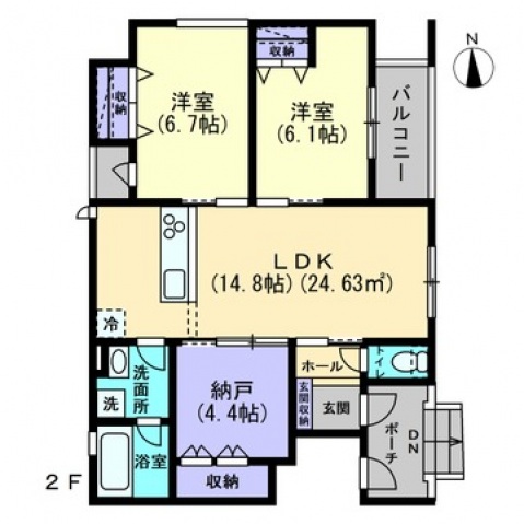 広島市東区牛田東のアパートの間取り