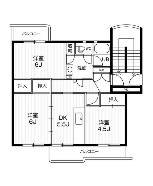 ビレッジハウス井之口6号棟の間取り