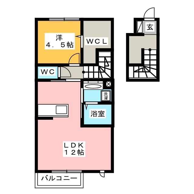 豊橋　ウエスト１　Ａの間取り