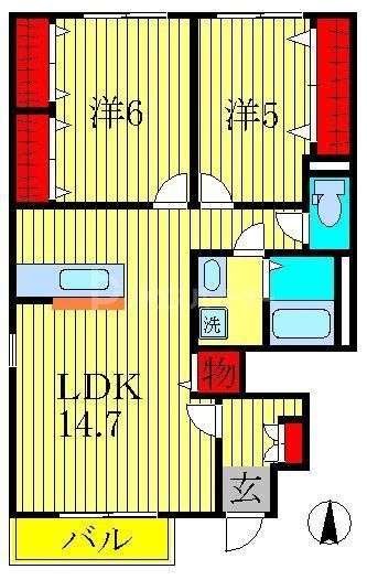 柏市酒井根のアパートの間取り