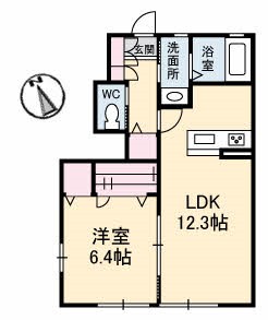 広島市安佐北区深川のアパートの間取り