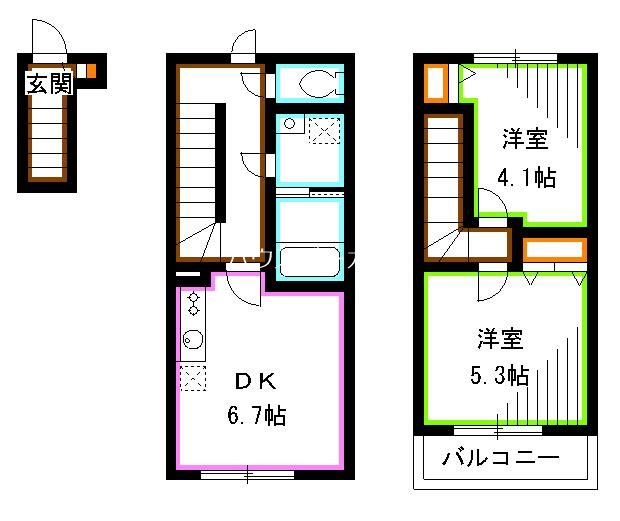 新宿区上落合のアパートの間取り