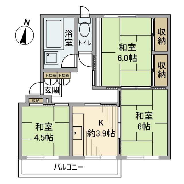 竹山団地4305号棟の間取り写真