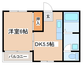 ＪＲ総武線快速 新小岩駅 徒歩15分 4階建 築37年の間取り写真