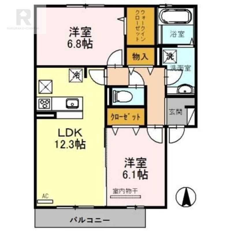京阪本線 牧野駅 徒歩12分 2階建 築9年の間取り写真