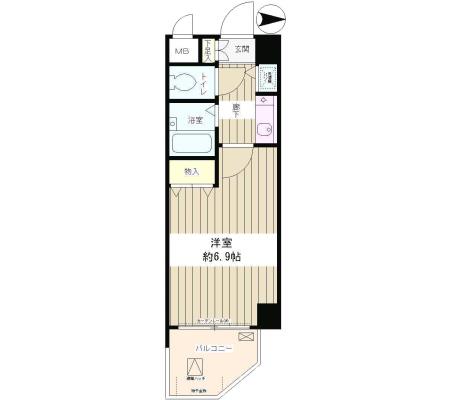 ＪＲ中央線 東中野駅 徒歩9分 12階建 築28年の間取り写真