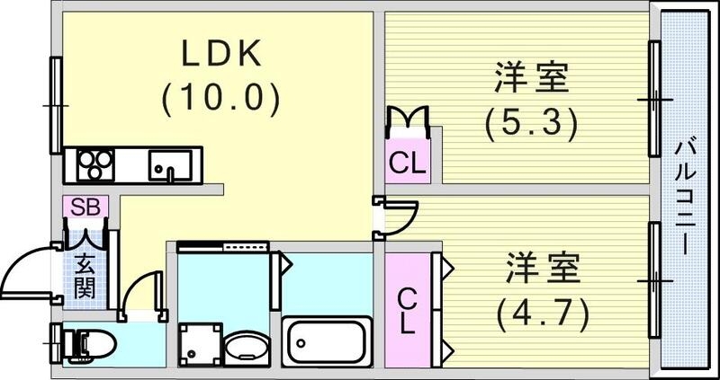 セイシェル長田山手の間取り写真