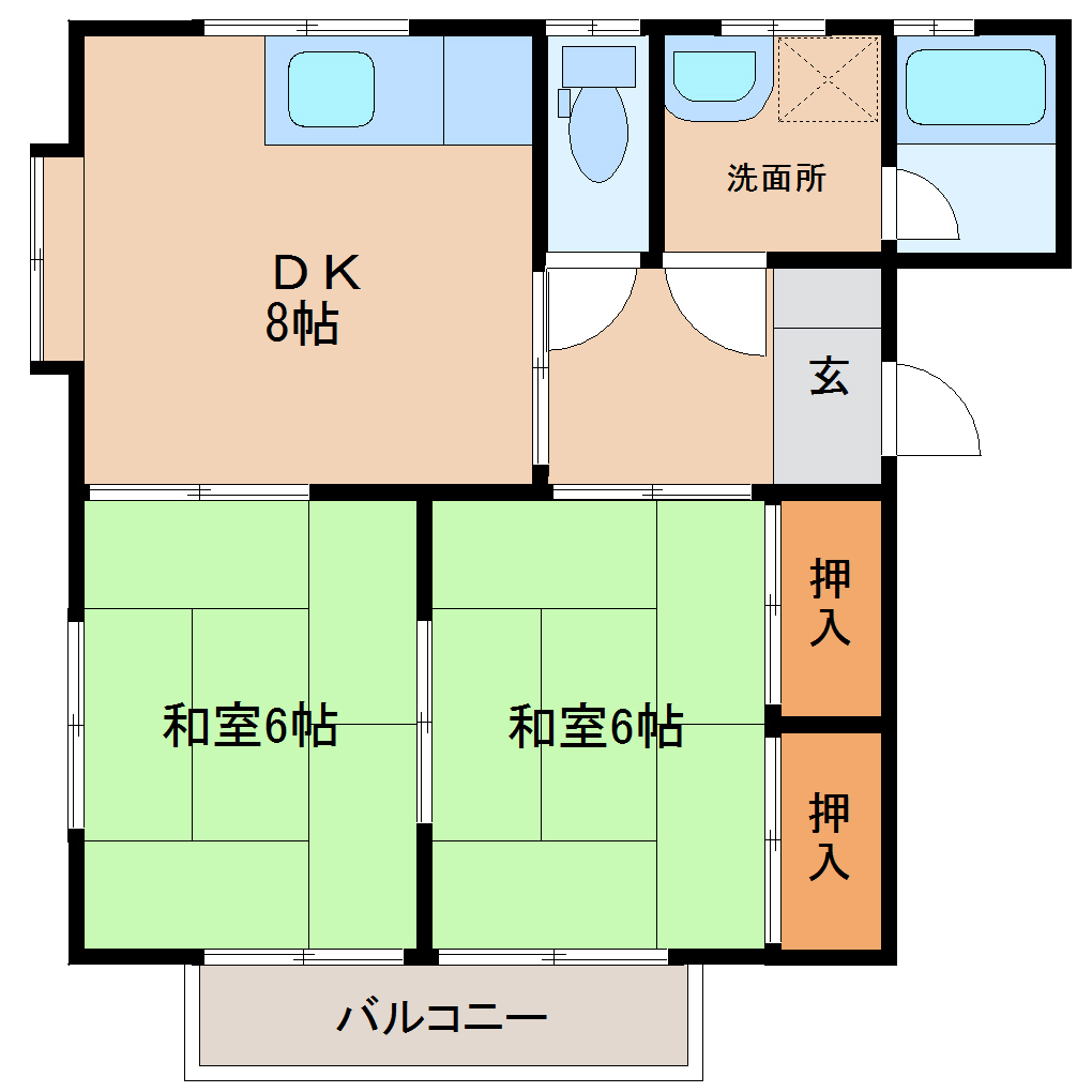 ノーブルタウンB棟の間取り