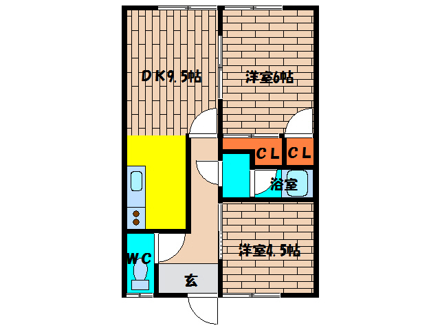 【函館市花園町のアパートの間取り】