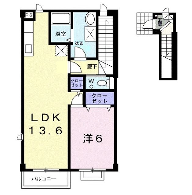 富山市小杉のアパートの間取り