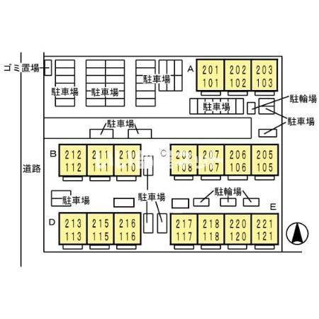 【セジュール松泉　C棟の駐車場】