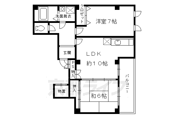 京都市中京区鍵屋町のマンションの間取り