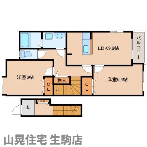 生駒郡平群町大字椣原のアパートの間取り