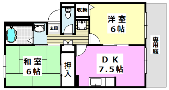 茨木市東太田のアパートの間取り